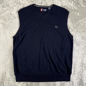 Chaps navy blue cotton knit